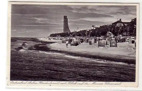 23808 Ak Laboe plage et Marine Monument 1933