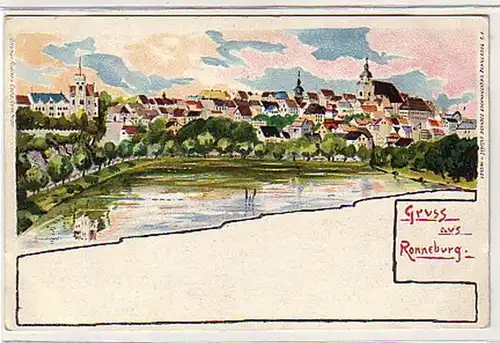 23789 Ak Lithographie Gruss de Ronneburg vers 1900