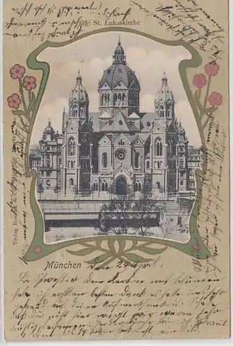 23781 Art Nouveau Ak Munich Saint-Lukas à 1905