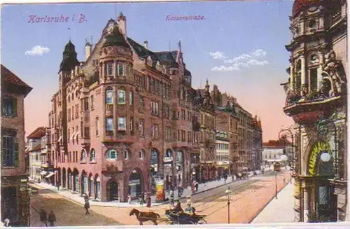 23761 Feldpost Ak Karlsruhe Kaiserstrasse 1918