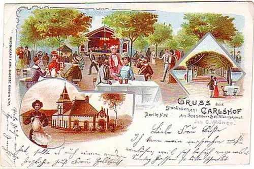 23741 Ak Lithographie Gruss de Carlshof 1902