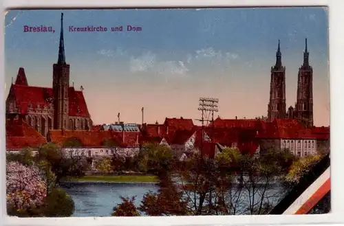 23726 Ak Wroclaw Kreuzkirche et Dom vers 1930