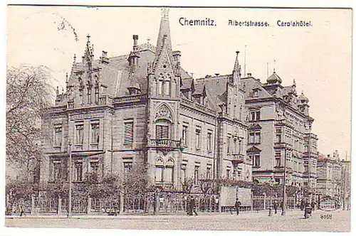 23717 Ak Chemnitz Albertstrasse Carolahotel 1908
