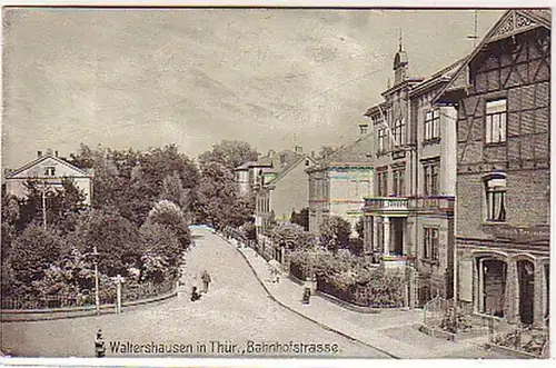23708 Ak Waltershausen i. Thüringe. Bahnhofstrasse 1910