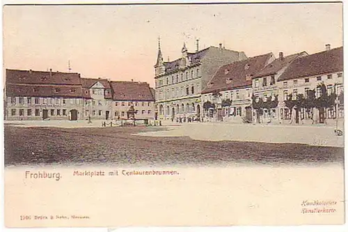 23664 Ak Frohburg Markt mit Centaurenbrunnen 1904