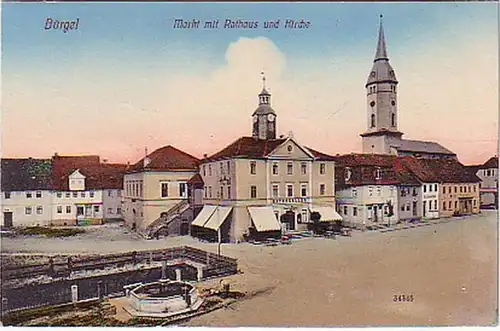 23653 Ak Bürgel Markt avec hôtel de ville et église vers 1920