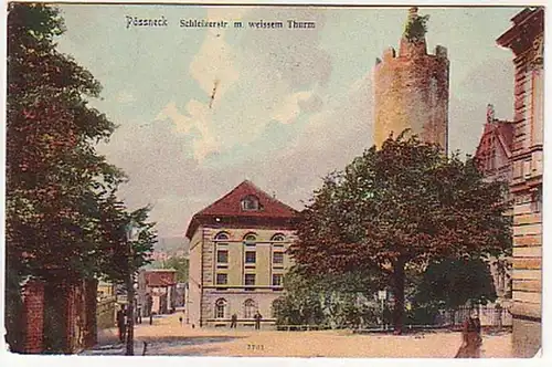 23643 Ak Pössneck Schleizerstr. m. weißem Turm 1911