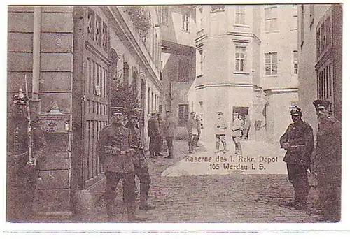 23591 Ak Werdau Kaserne 1. Rekr. Depot 1915