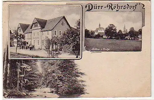 23587 Mehrbild-Ak Dürr-Röhrsdorf Gasthof usw. 1909