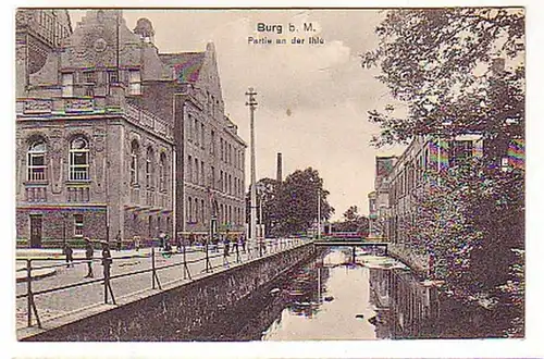 23570 Ak Burg bei Magdeburg Partie an der Ihle um 1920