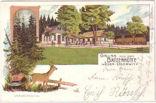 23562 Ak Litho Gruß aus Nieder Oderwitz Gasthof 1903