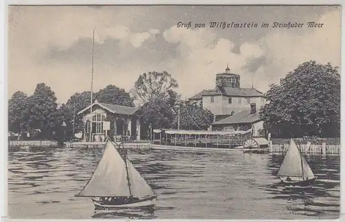 23544 Ak Gruß von Wilhelmstein im Steinhuder Meer um 1910