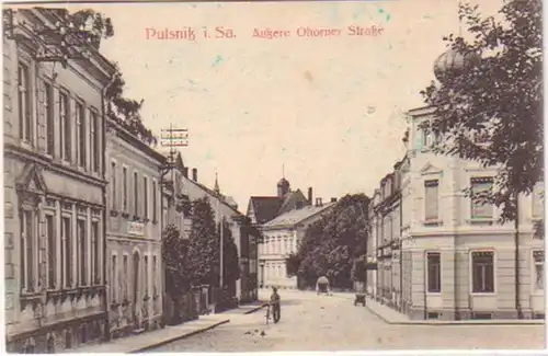 23543 Ak Pulsnitz in Sa. äußere Ohorner Straße 1915