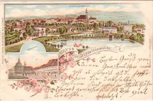 23541 Ak Lithographie Gruß aus Dippoldiswalde 1899