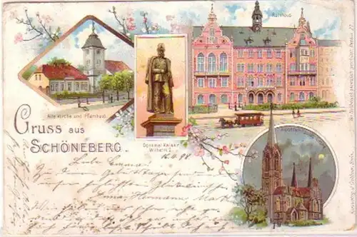 23535 Ak Lithographie Gruss de Schönberg 1898