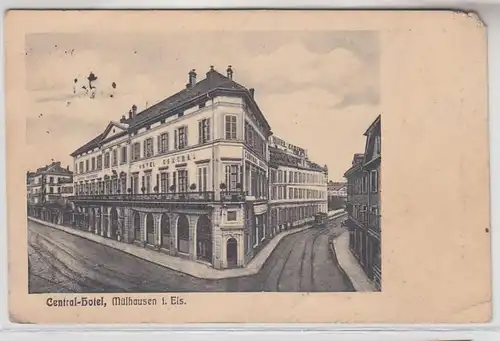 23534 Ak Mulhouse à l'Hôtel Central Alsace 1913