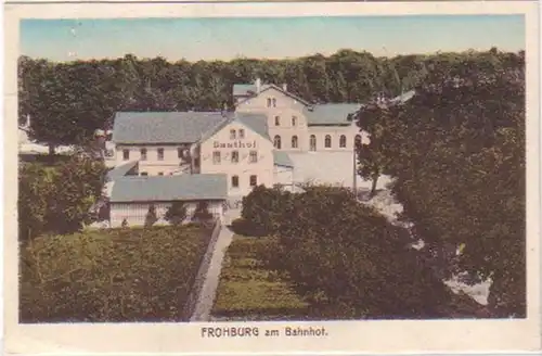 23514 Ak Frohburg Gasthof am Bahnhof 1926