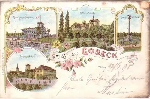 23493 Ak Lithographie Gruss de Goseck 1898
