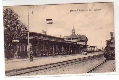 23488 Ak Gare de Güsten dans Anhalt côté est 1914