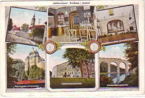 23468 Mehrbild Ak Schützenhaus Waldheim 1925