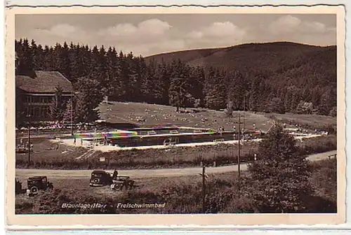 23451 Ak Braunlage Freischwimmbad um 1930