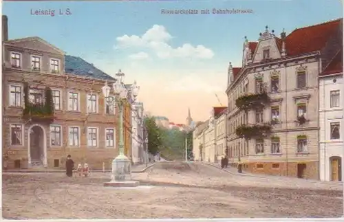 23433 Ak Leisnig in Sachsen Bismarckplatz um 1910