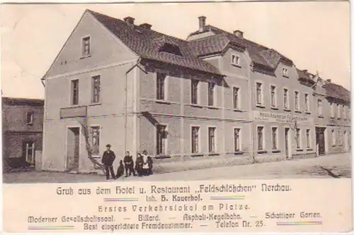 23399 Ak Nerchau Hotel "Feldschlößchen" 1907