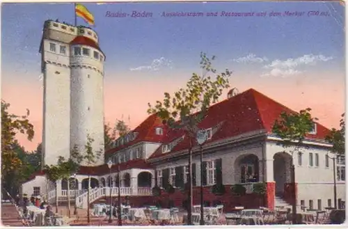 23380 Ak Baden Baden Restaurant auf dem Merkur 1917