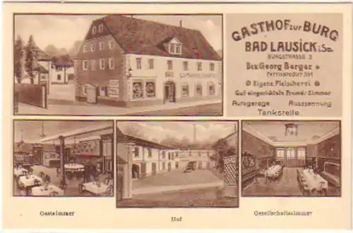 23358 Mehrbild-Ak Gasthof zur Burg Bad Lausick um 1920
