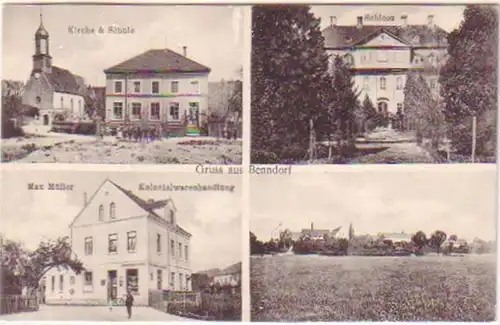 23352 Mehrbild-Ak Gruss aus Benndorf Kirche usw. 1915