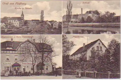 23347 Mehrbild-Ak Gruß aus Flößberg Schloß usw. um 1910