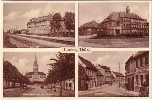 23346 Mehrbild Ak Lucka Bahnhof usw. 1933