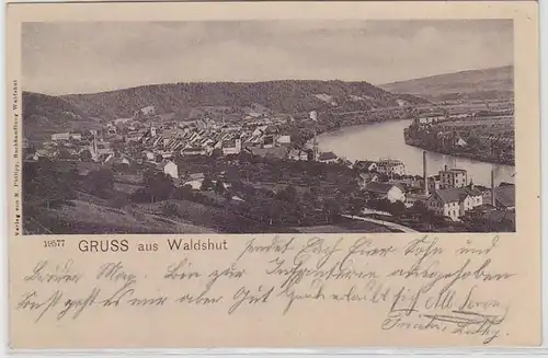 23315 Ak Gruß aus Waldshut Totalansicht 1908