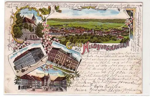 23293 Ak Lithographie Gruß aus Hildburghausen 1899
