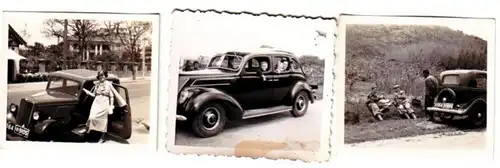 23289/3 photos rares avec vieille automobile vers 1935