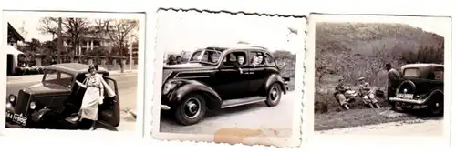 23289/3 seltene Fotos mit altem Automobil um 1935