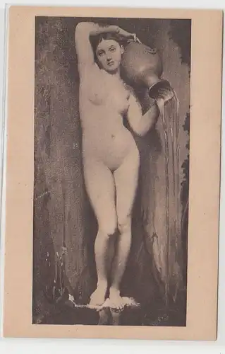 23279 Erotik Ak Frauenakt mit Krug, Ingres: "Die Quelle" um 1930