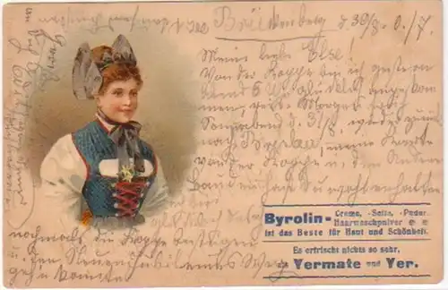 23273 Reklame Ak Byrolin Haarwaschpulver 1907