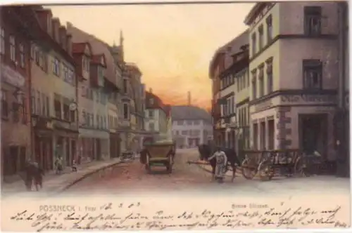 23266 Ak Pössneck dans Thuringe Breitstrasse 1908