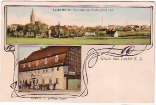 23264 Mehrbild Ak Gruss aus Lucka Gasthof 1907