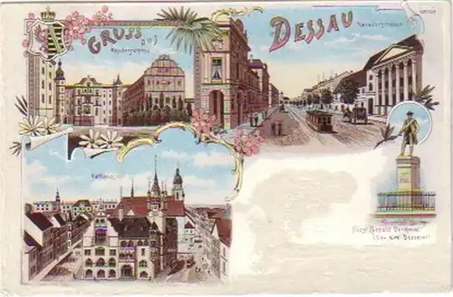 23245 Ak Lithographie Gruss aus Dessau 1901