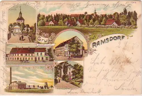 23210 Ak Lithographie Gruss aus Ramsdorf 1900