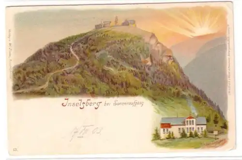 23185 Ak Lithographie Inselsberg bei Sonnenaufgang 1903