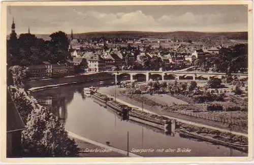 23178 Ak Sarrebruck Sarre partie avec l'ancien pont 1938