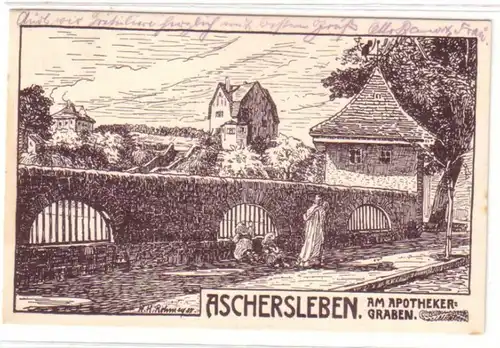 23173 Ak Aschersleben am Apothekergraben 1911