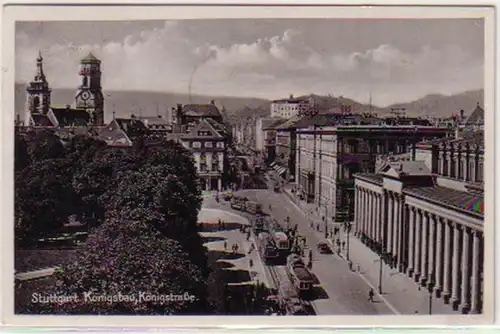 23156 Ak Stuttgart Königsbau und Kingstraße 1937