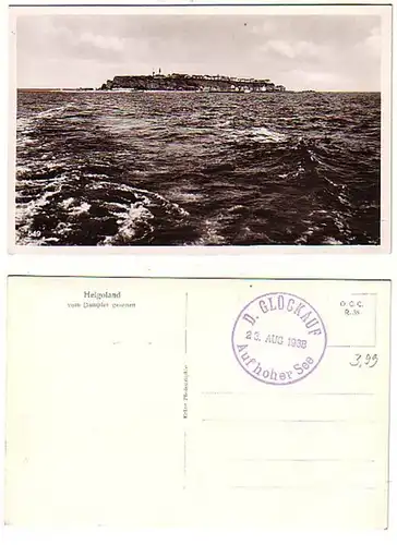 23141 Ak Helgoland vom Dampfer "Glückauf" gesehen 1938
