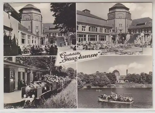 23127 Mehrbild Ak Leipzig HO Gaststätte "Haus Auensee" Pioniereisenbahn usw.1966