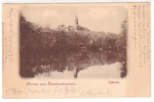 23122 Ak Gruss aus Sondershausen Schloss 1899