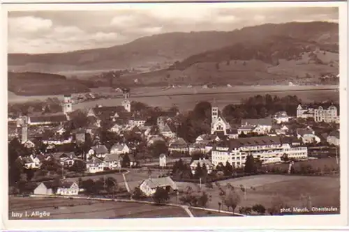 23055 Ak Isny dans l'Allgäu Vue totale vers 1940